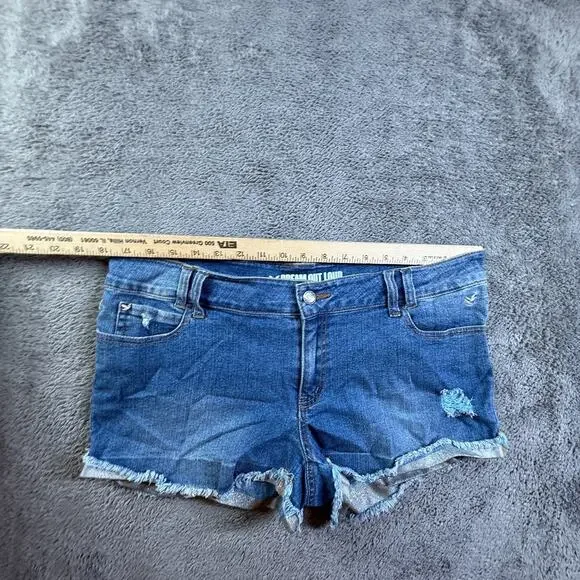 Selena Gomez Dream Out Loud Juniors 15 Short Shorts Raw Hem NEW Stretch Denim - Picture 7 of 7